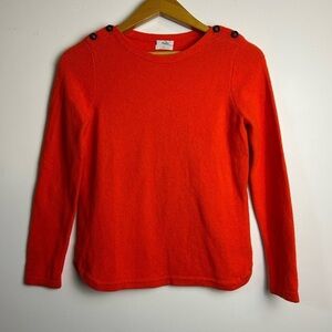 VTG Y2K J. Crew Wallace Women Size L 100% Merino Wool Orange Sweater pullover